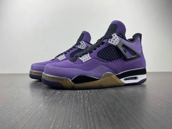

basketball shoes jumpman 4 retro purple dynasty varsity red black authentic quality designer shoes outdoor sneaker sports with original box
