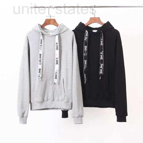 

men's hoodies & sweatshirts designer 2022 autumn and winter new quality women couple simple rivets printed letters casual loose fleece, Black