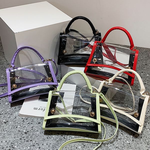 

fashion pvc clear crossbody shoulder bag summer handbags purses cosmetic bag