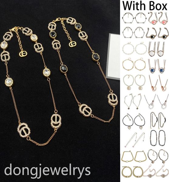 

irregular jewelry necklace designer luxury pendant wedding gift chain gold diamond necklaces for ladies letter pearl chain dongjew5611494, Silver
