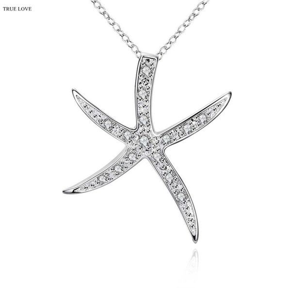 

starfish pendant necklace zircon 925 sterling silver fashion jewelry woman beautiful birthday gift 8850534