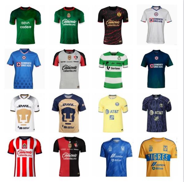 

22 23 club america soccer jerseys 2023 atlas fc naul tigres chivas guadalajara xolos tijuana cruz azul home away special green unam camisas, Black;yellow