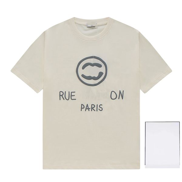 

men's t-shirt fashion men's t-shirts 2023 channel new cotton soft anti-wrinkle retro decorative printing letters casual student lo, White;black