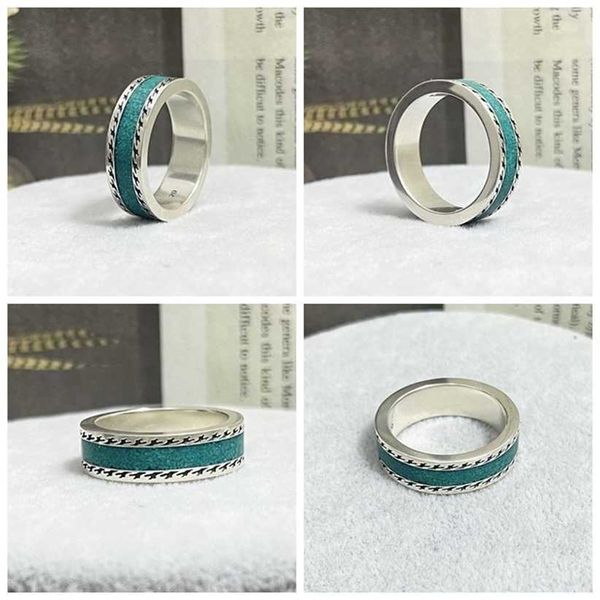 

2023 designer new fashion jewelry double enamel men's and women's ring silver simple couple's same ring