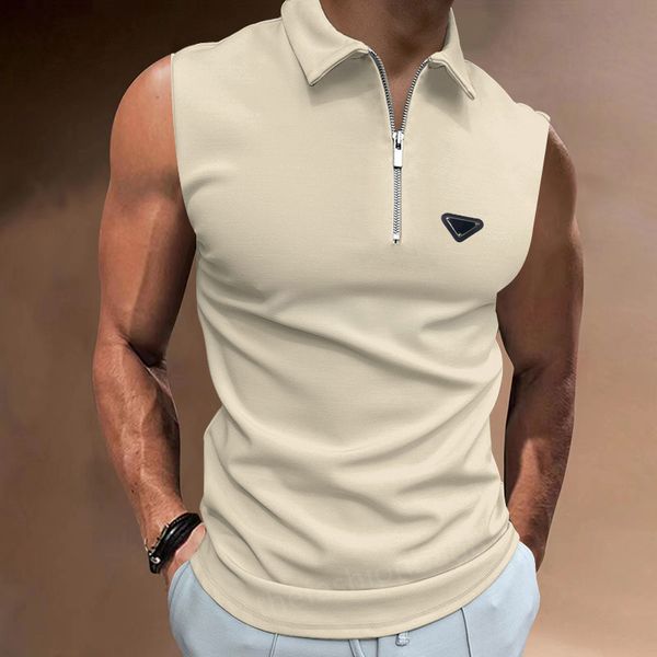 

2023 designer's new zip open collar horse shirt men's casual fashion men's t-shirt, White;black