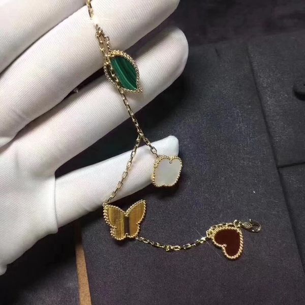 

van clover bracelet designer classic clover heart leaf luxury charm bracelets 18k white gold plated bracelet ladies and girls, Golden;silver