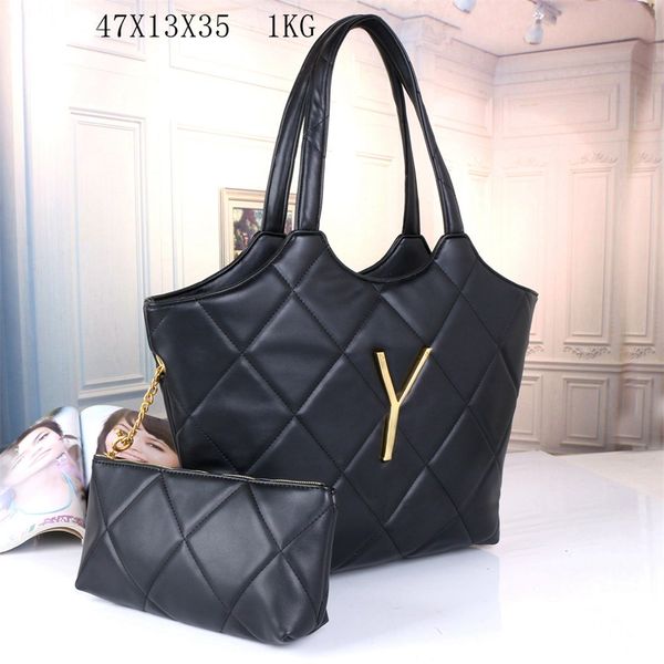 

Women designer bags high-capacity handbag classic letter tote bags fashion leather package clutch crossbody shoulder bag with no box, Black