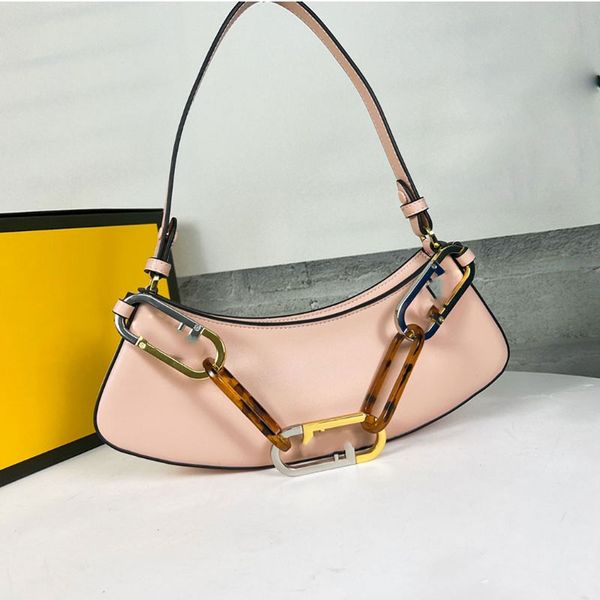 

famous brand women's bag crossbody bag tote half-moon underarm bag leather designer metal chain single shoulder bag high-quality purse