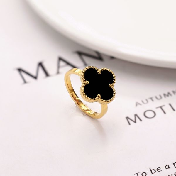 

classic design clover charm band rings jewelry for women gift, Silver