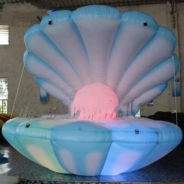 

custom made 2mw led lamps inflatable bouncer shell seashell clamshell fantasy wedding stage decoration