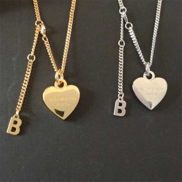 

2023 designer new family b heavy industries love necklace fashion light luxury collar chain copper plated 18k real gold platinum personality, Black