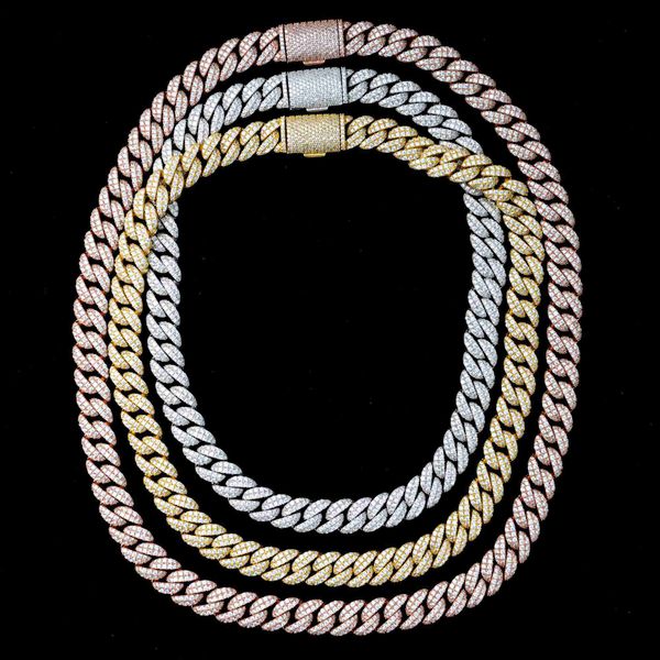

wholesale factory price vvs moissanite diamond sterling silver 925 jewelry men cuabn link chain