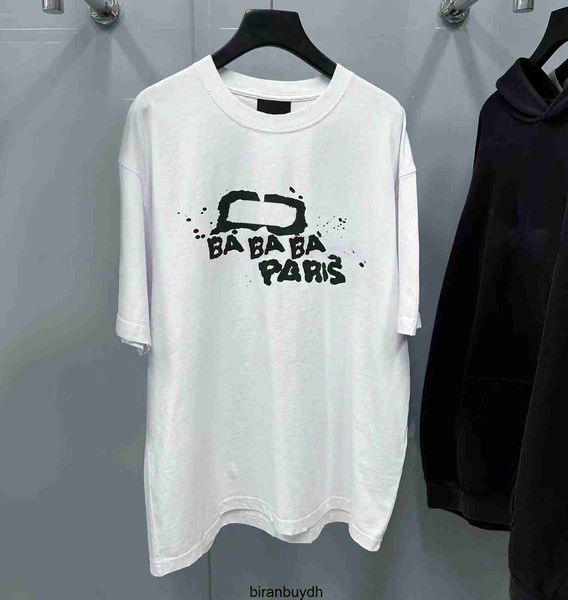 

luxury men's t-shirts 2023 new men hip hop t-shirt designer spray letters graphic print men's women's white t shirt cotton ca, White;black