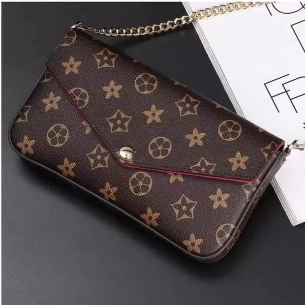 

luxury ladies wallets multi felicie pochette card holder fashion flower ladies shoulder strap bags quality leather messenger handbags overni
