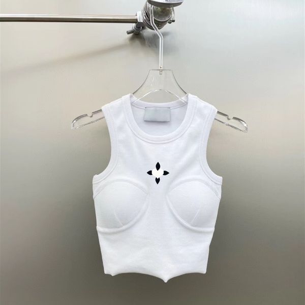 

knitted women slim fit tank elastic sleeveless vest printed letter clothes wide shoulder strap for girls sml, White