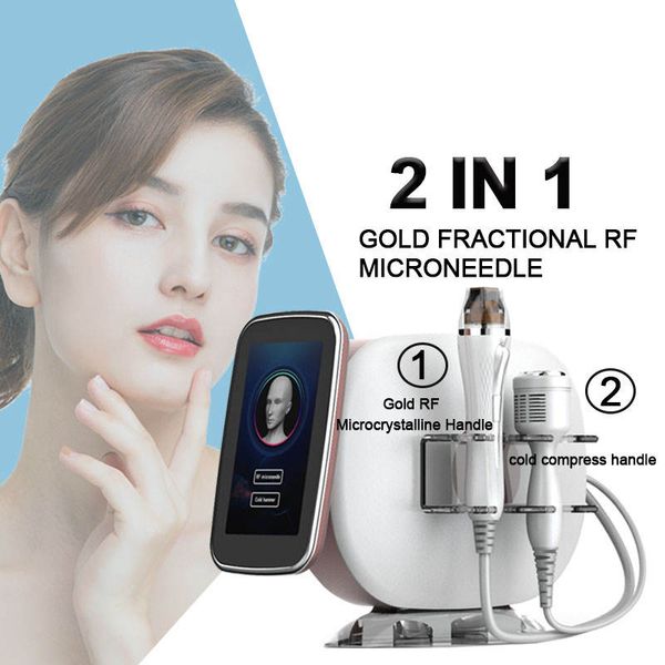 

2 in 1 fractional no-needle mesotherapy device rf microneedle machine with cold hammer anti wrinkle for salon