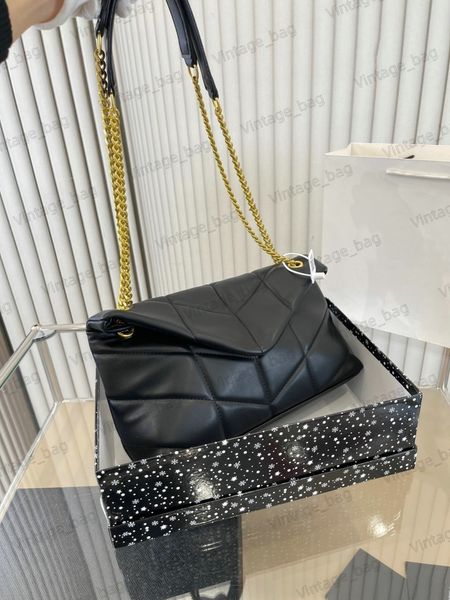 

loulou puffer chain bag quilted lambskin women shoulder bag leather letter hardware thread stylish crossbody bags underarm bag handbag messe
