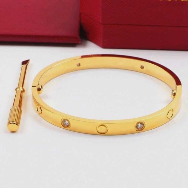 

titanium steel bangle love bracelet silver rose gold screwdriver bracelets for women and men couple jewelry with velvet bag, Black