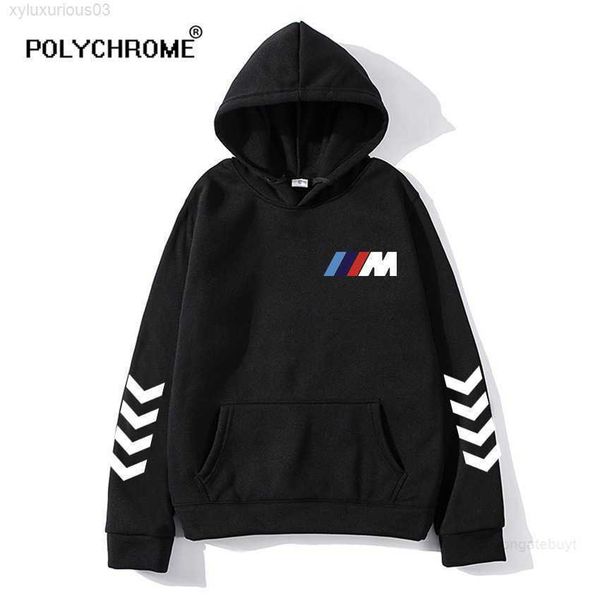 

2023 autumn fashion hoodie men bmw print s fleece streetwear sweatshirt hooded man woman oversized pullover clothes sweaters trend, Black