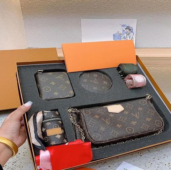 

exclusive designer shoulder bag crossbody 23x13cm luxury messenger tote bag wallet favorite purse 3 piece set chain classic gift box include