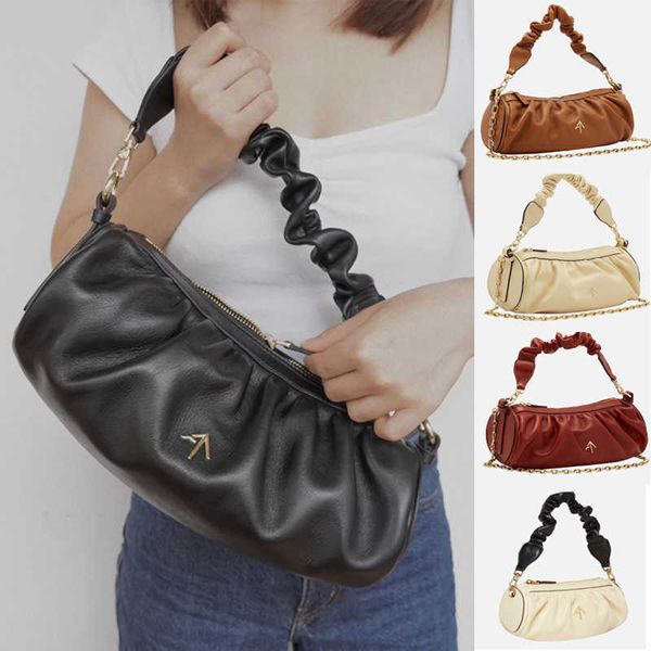 

classic round baguette bag underarm crinkle bag women's bag 0320