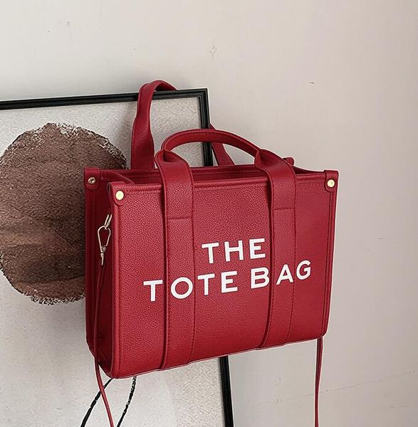 

2023 new marc jocob women tote bag letter pu leather bag diagonal handbag hand shopping bag yixiangbudao2017, Black;red