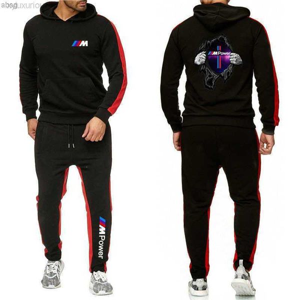 

hoodies men's sweatshirts bmw 2023 solid color workout 2 pieces sweater se, Black