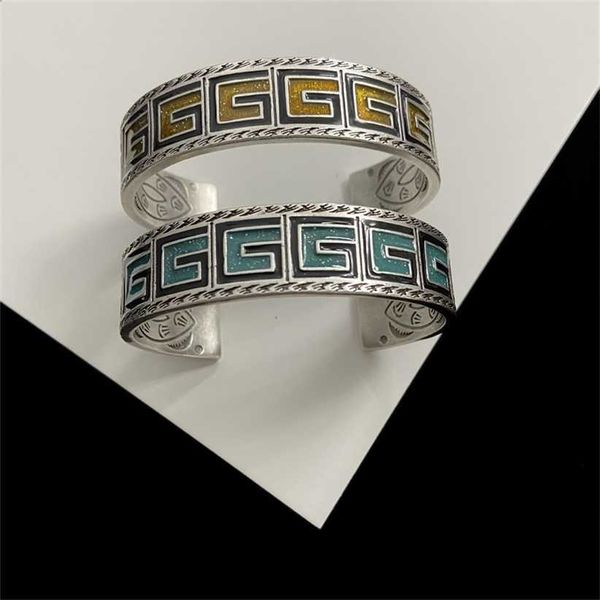 

2023 designer new fashion jewelry family enamel bracelet bracelet, Black