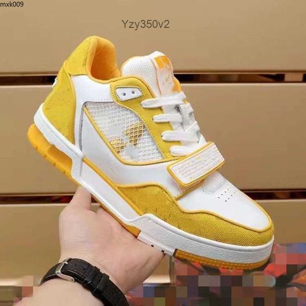 

2023 luxury designer shoes spring and summer men's sports yellow embossing calfskin production size36-44 mkjl mxk900000008
