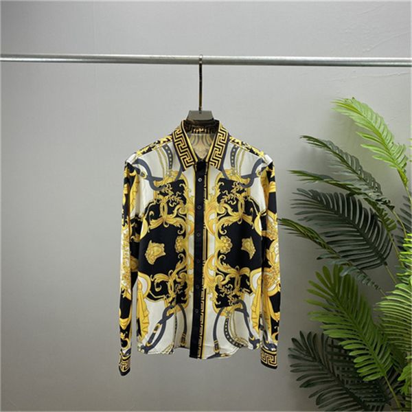 

2022 luxurys designers dress shirt menswear fashion society black men solid color business casual long sleeve -xxxl #83, White;black