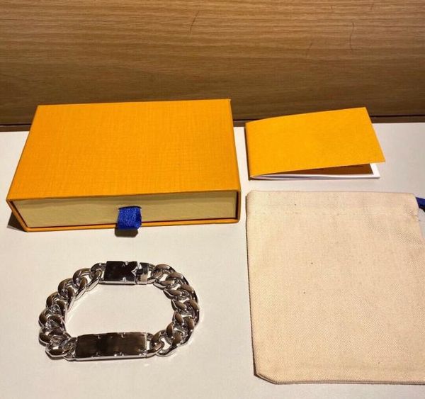 

luxury designer bracelet cuff silver titanium steel bracelets for lover chain fashion personality hiphop bracelet supply7702361, White