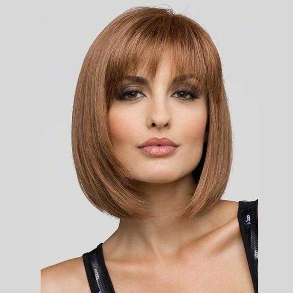 

wig fashion head cover short hair chemical fiber high temperature, Black