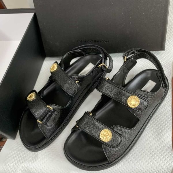 

womens rope sandals comemore hook loop slingback platform dad shoes beach buckle strap soft woman flat shoes, Black