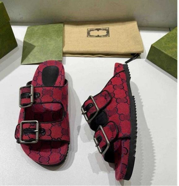 

slippers slippers 2023 women multicolor flat sandals with 2 straps lady fashion metal buckle beach slides men's lace-up scuffs for summ, Black