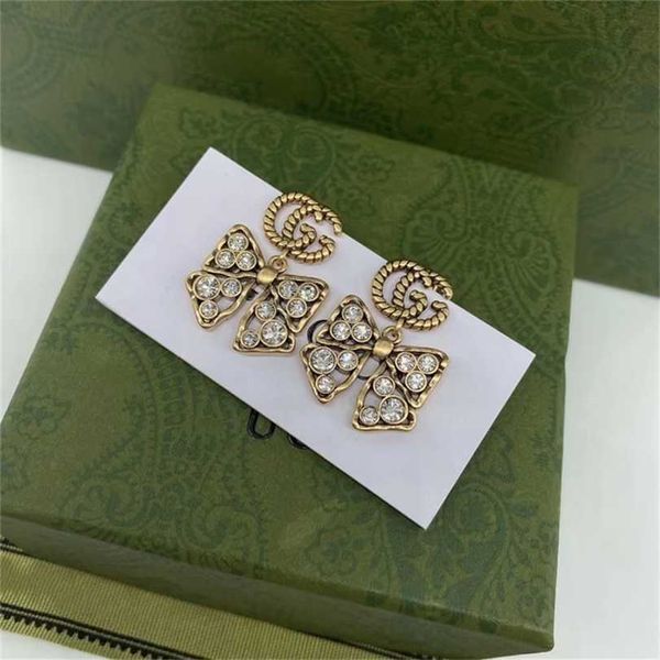 

2023 designer new jewelry double letters earrings classic lion head ins earrings, Golden