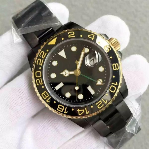 

men's automatic mechanical watch diameter 40mm sapphire scratch-proof glass waterproof black business elements star cool 299u, Slivery;brown