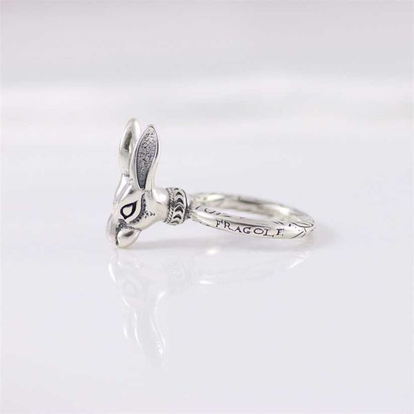 

2023 designer new gujia rabbit head men and women 925 silver for lovers wind pair ring personality trend