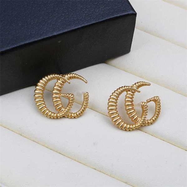 

2023 designer new 2020 new s925 silver needle fashion personality simple letter japan and south korea temperament earrings accessories women, Golden