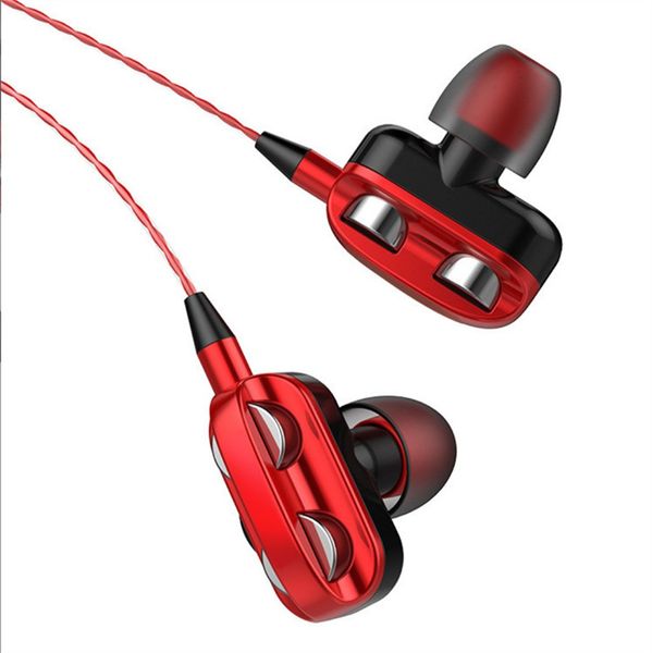 

dual drive 6d stereo bluetooth earphones wired earphone universal in-ear heavy bass stereo wired earphones sports gaming headsets with mic f