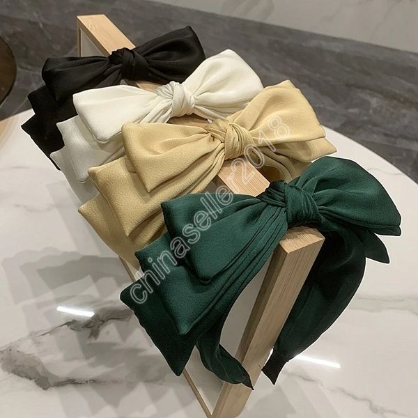 

cute korean big bow bezel headwear women headband girls hair bands hairband hoop for holiday party hair accessories sweet, Silver