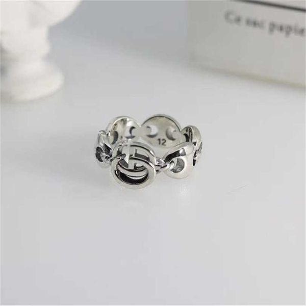 

2023 designer new jewelry double pig nose net red light luxury version ins couple pair ring, Silver