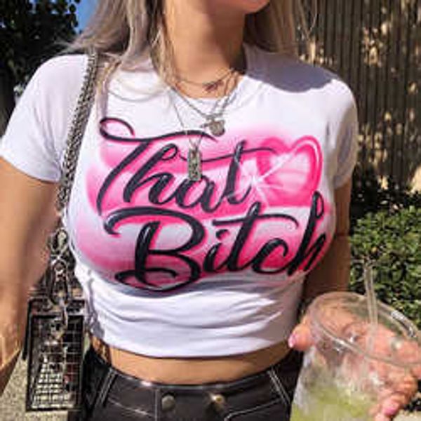 

women's t-shirts 2023 summer designer t shirt o-neck printed graphic tees short sleeve crop spirit t shirts for women, White