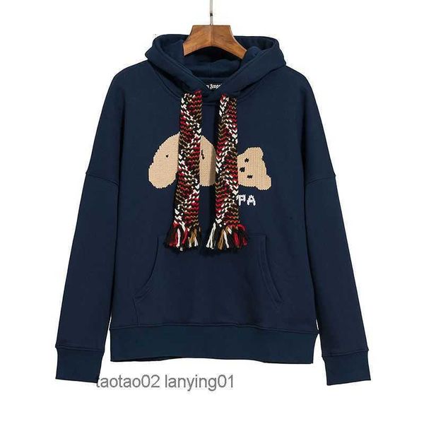 

hoodie for men plam fashion angle cotton designer fashionable 2022 s tassel drawstring scarf broken head bear sweater women coat caus308y, Black