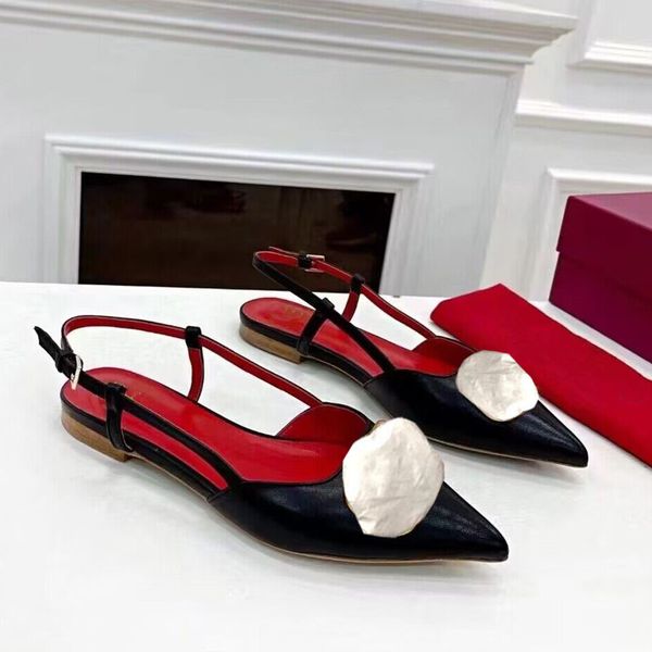 

diamond leather flat sandals summer fashion flat shoes comfort dress shoes women, Black