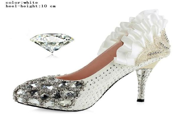 

2 colors 3 kinds diamond shinning pearl upper stiletto heel wedding pumps party shoes1162753, Black