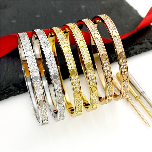 

double row diamond womens bracelet gold torque bangle luxury designer jewelry high fade resistant bracelets hidden inlay process b82, Black
