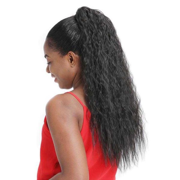

grip ponytail corn curler wig long curly hair claw style fluffy curl s, Black
