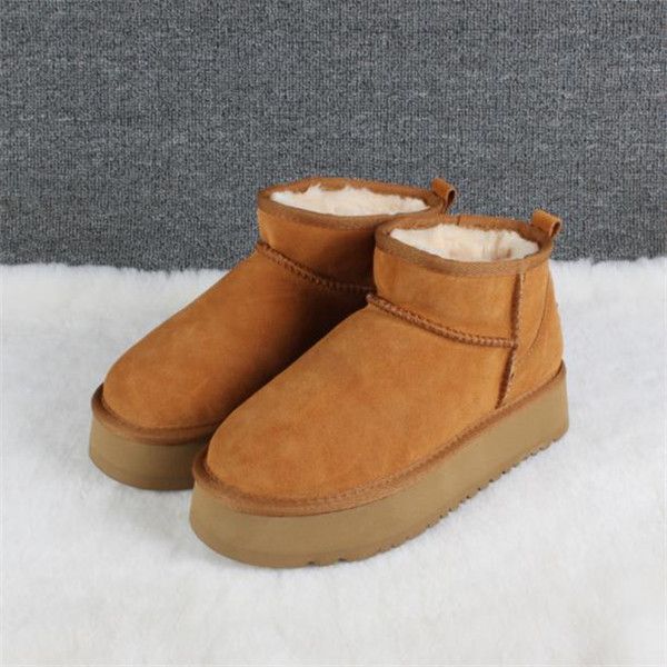 

snow boots boot warm boots suede shoes classical short miniwomen keep warm man womens plush casual chestnut grey 2022 aus u5854 thickened bo, Black
