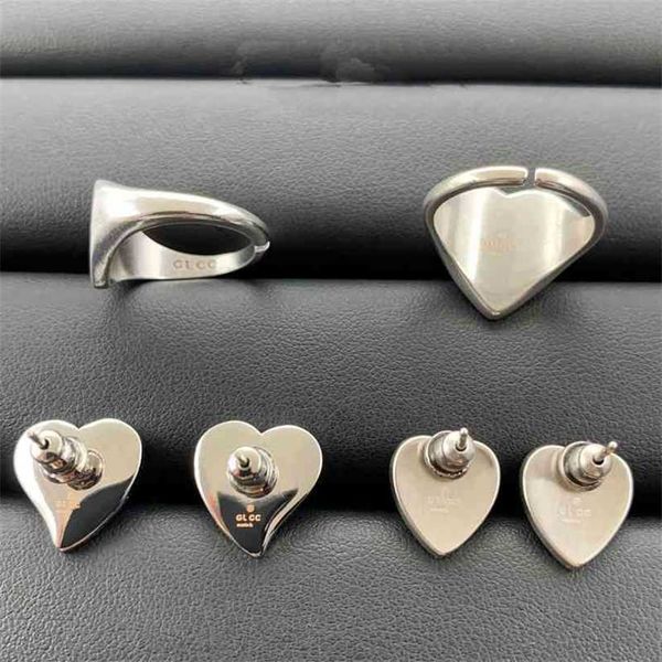 

2023 designer new family gujia year dripping letter love open earrings temperament trend jewelrymnoe, Silver