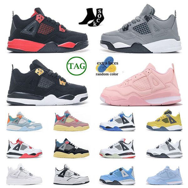 

wholesale kid shoes 4s children preschool athletic outdoor baby designer sneaker alternate white oreo lucid green rasta white cement motorsp
